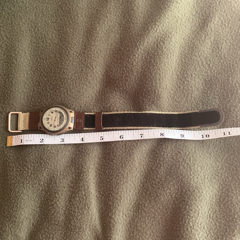 NIB Casio men’s watch. Tan & brown. Adjustable Velcro strap. Face approx 1 1/2” - Picture 11 of 11